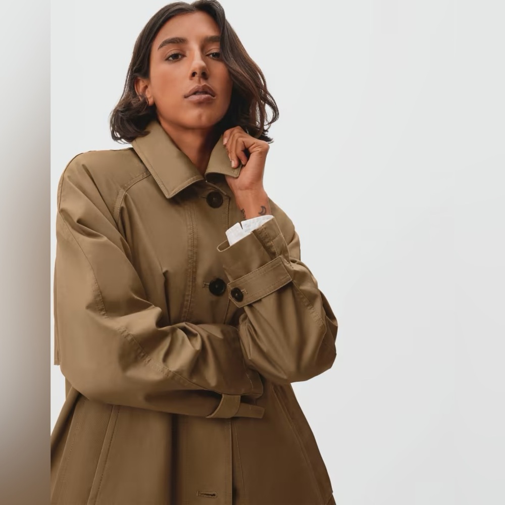 Everlane The Long Mac Trench Coat NWT Toasted Coconut - Picture 4 of 9